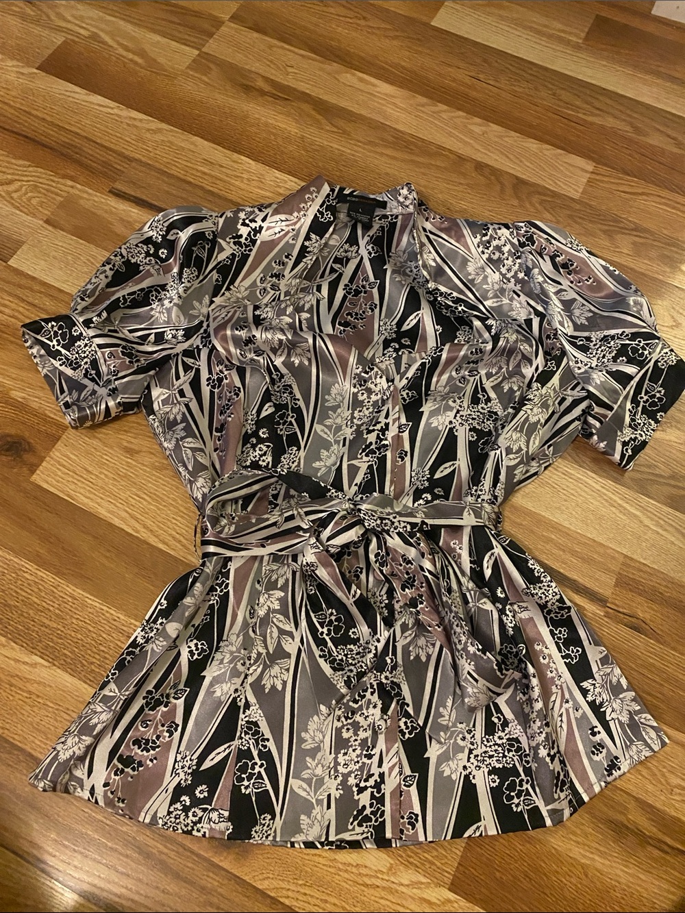 BCBGMaxAzria Floral StripeBlouse